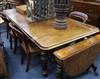 A late Victorian mahogany extending dining table, with one leaf extends to 239 x 110cm                                                 