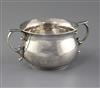 A modern silver two handled sugar bowl by Rodney C. Pettit, 8 oz.                                                                      