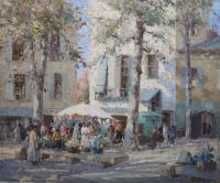 § William Lee Hankey (1869-1952) A Riviera flower market 24.5 x 29.75in.                                                               