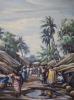 Obodiwe (African School), oil on canvas, Market scene, signed, 42 x 32cm                                                                                                                                                    