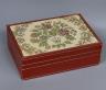 A Rolex gilt tooled and fabric covered lid, red leather wrist watch box, 18cm                                                                                                                                               