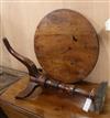 A George III mahogany tilt top wine table W.54cm (one leg a.f.)                                                                        