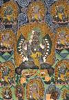 A thangka depicting a Buddhist wrathful deity, Tibet, first half 20th century, Total size 106cm x 72cm                                 