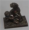 A 19th century French bronze of a child and attendant hound H.12cm                                                                     