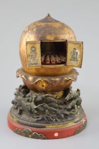 A Japanese lacquer portable shrine (zushi), 19th century, 25cm high, Provenance - A. T. Arber-Cooke                                    