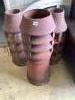 Three vintage terracotta chimney pots, largest 84cm high                                                                                                                                                                    