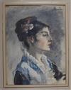 After Anders Zorn, watercolour, portrait of a lady, bears signature and date 1901, 8 x 6in.                                            