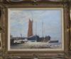 Tony Johnson, oil on canvas board, Sailing barges Pin Mill, inscribed                                                                  