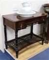 A Chinese hardwood washstand and jug and bowl W.87cm                                                                                   