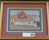 Set of 6 19th century Indian mica paintings depicting rituals and processions 13 x 20cm.                                               