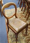 A set of six Victorian mahogany dining chairs, with Trafalgar seats on turned legs                                                     