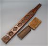 Three 19th century treen biscuit moulds                                                                                                