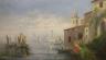 A. Clayton, oil on board, Eastern European harbour scene, signed, 36 x 61cm                                                                                                                                                 