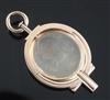 A Victorian gold mounted and chalcedony spinning fob seal, 56mm.                                                                       