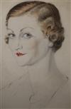 1930's English School, watercolour, portrait of a lady, dated 1933, 48 x 31.5cm                                                        