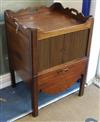 A mahogany tray-top commode with tambour shutters W.58cm                                                                               