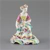 A Derby 'pale family' figure of a seated lady, c.1756-8, H. 11cm                                                                       