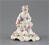 A Derby 'pale family' figure of a seated lady, c.1756, H. 10.5cm                                                                       