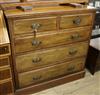 An Edwardian walnut chest of five drawers W.107cm                                                                                      