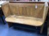 A Victorian pitch pine pew, length 112cm, depth 44cm, height 86cm                                                                                                                                                           