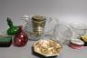 A Mauchlineware glass tumbler, a South Staffordshire enamel oval patch box, cut glass jug etc - 10 in total                                                                                                                 