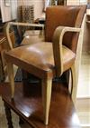 An Art Deco tan leather desk chair                                                                                                     