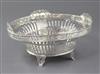 A George V pierced silver oval fruit bowl, by Latham & Morton, 24 oz.                                                                  