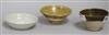 Three Chinese glazed bowls or dishes, Song-Yuan dynasty                                                                                