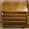 A George II and later embellished walnut bureau W.93cm                                                                                 