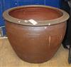 A large glazed earthenware garden planter Diam. 65cm                                                                                   