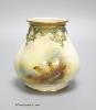 A Royal Worcester vase, painted with Highland sheep, signed E. Barker, 11cm                                                                                                                                                 