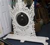 A Burmese white painted teak dinner gong                                                                                               