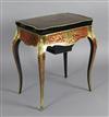 A 19th century French red boulle work and ebonised poudreuse, W.2ft 1in. D.1ft 7in. H.2ft 6in.                                         