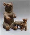 A quantity of Black Forest bear carvings                                                                                               