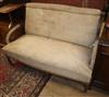 A Victorian French carved scroll arm settee W.133cm                                                                                    