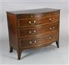 A George III mahogany bowfront chest, W.3ft 5in. D.1ft 10in. H.2ft 11in.                                                               