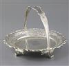 An Edwardian pierced silver fruit basket by Walker & Hall, 22.5 oz.                                                                    