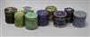 A collection of cloisonne cylindrical boxes and covers, H 8cm (average)                                                                