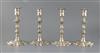 A set of four George II cast silver candlesticks by John Cafe, 73.5 oz.                                                                