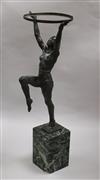 A Max le Verrier spelter model of a dancer, on stand height 63cm                                                                       