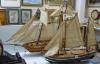 Two scratch built model boats, a clipper and a barge, larger 90 cm                                                                                                                                                          