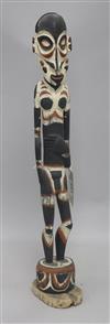 A Kaminibit village Sepik River painted wood tribal carving, Papua New Guinea height 53cm                                              