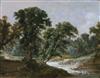 Early 19th century English school Wooded river landscape 6.75 x 8.5in.                                                                 