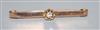 A 9ct gold and solitaire diamond set tie pin, 50mm.                                                                                    