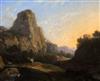 Early 19th century Dutch School Traveller in a mountain landscape 11.5 x 14in.                                                         