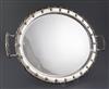 An Edwardian silver oval two handled tray by Ackroyd Rhodes, 65 oz.                                                                    