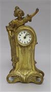 An Art Nouveau gilt clock height 26cm                                                                                                  