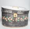 A painted toleware hat box, 44cm                                                                                                                                                                                            