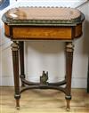 A Louis XV style inlaid walnut jardiniere table W.62cm                                                                                 