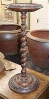 A Victorian carved walnut urn stand H.76cm                                                                                             